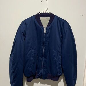 Navy Blue Bomber Jacket